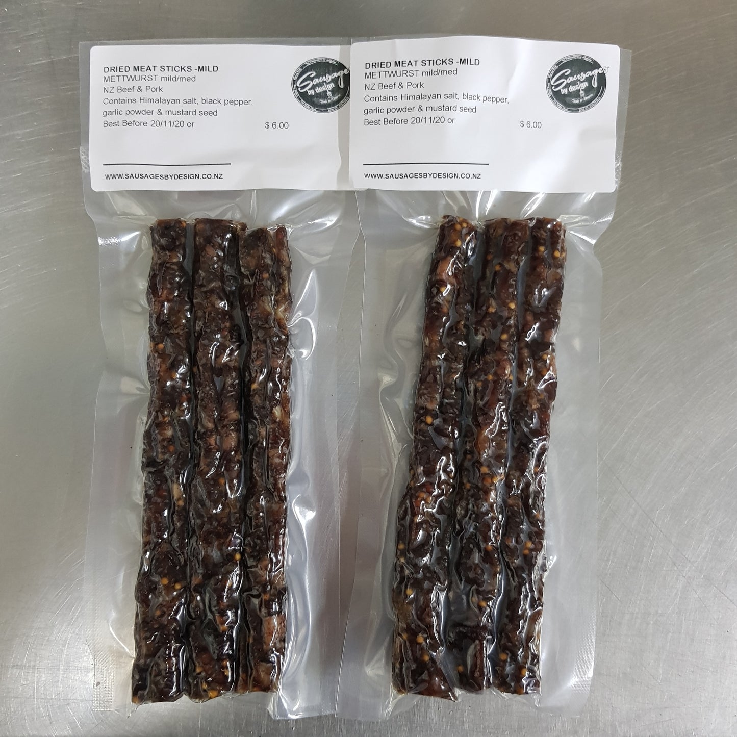 DRIED METTWURST SALAMI STICKS/mild - NO SUGAR